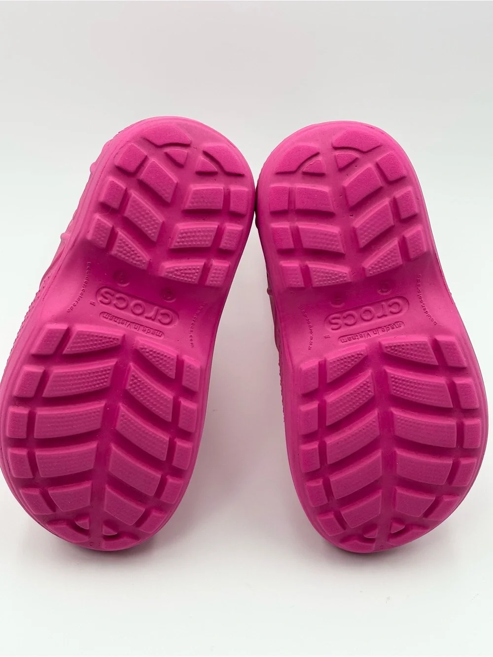 CROCS Kids Hot Pink Rain Boots with Hand-Hold Handles Size 9 Toddler